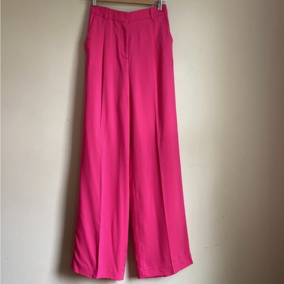 Zara Wide Leg Pink Trouser Pants - Picture 5 of 6